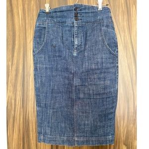 High-waisted, Denim Pencil Skirt
